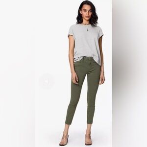 MOTHER Olive Green Ankle Crop Skinny Pants